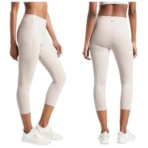 Athleta Light Beige Cropped Leggings